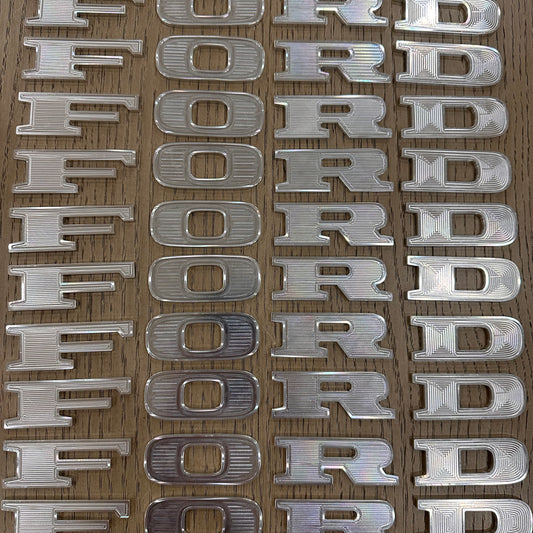 1970/72 F O R D Billet Hood Emblem Letter Set